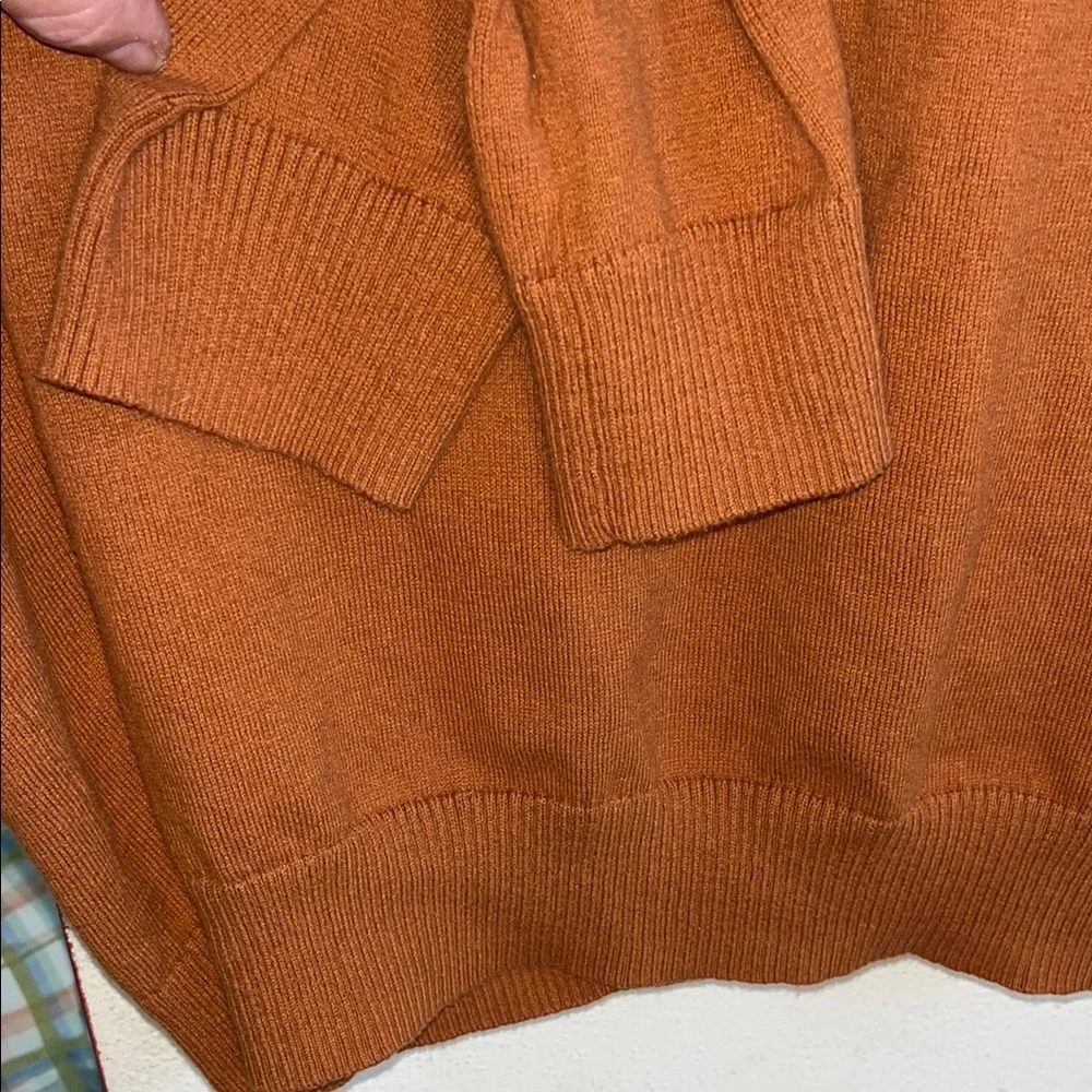 Hawker Rye Cotton Cashmere Rust Men's V-Neck‎ Sweater L